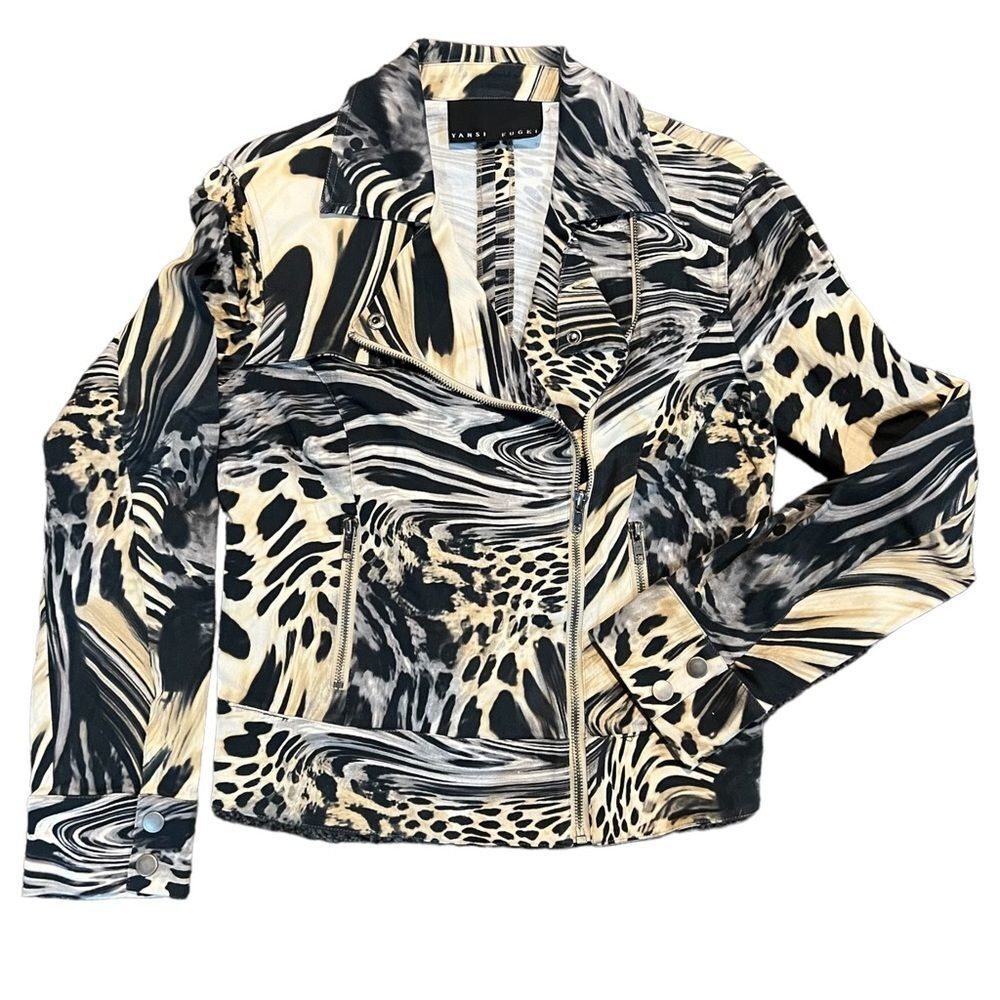 Yansi Fugel Moto jacket Sz XS Animal print